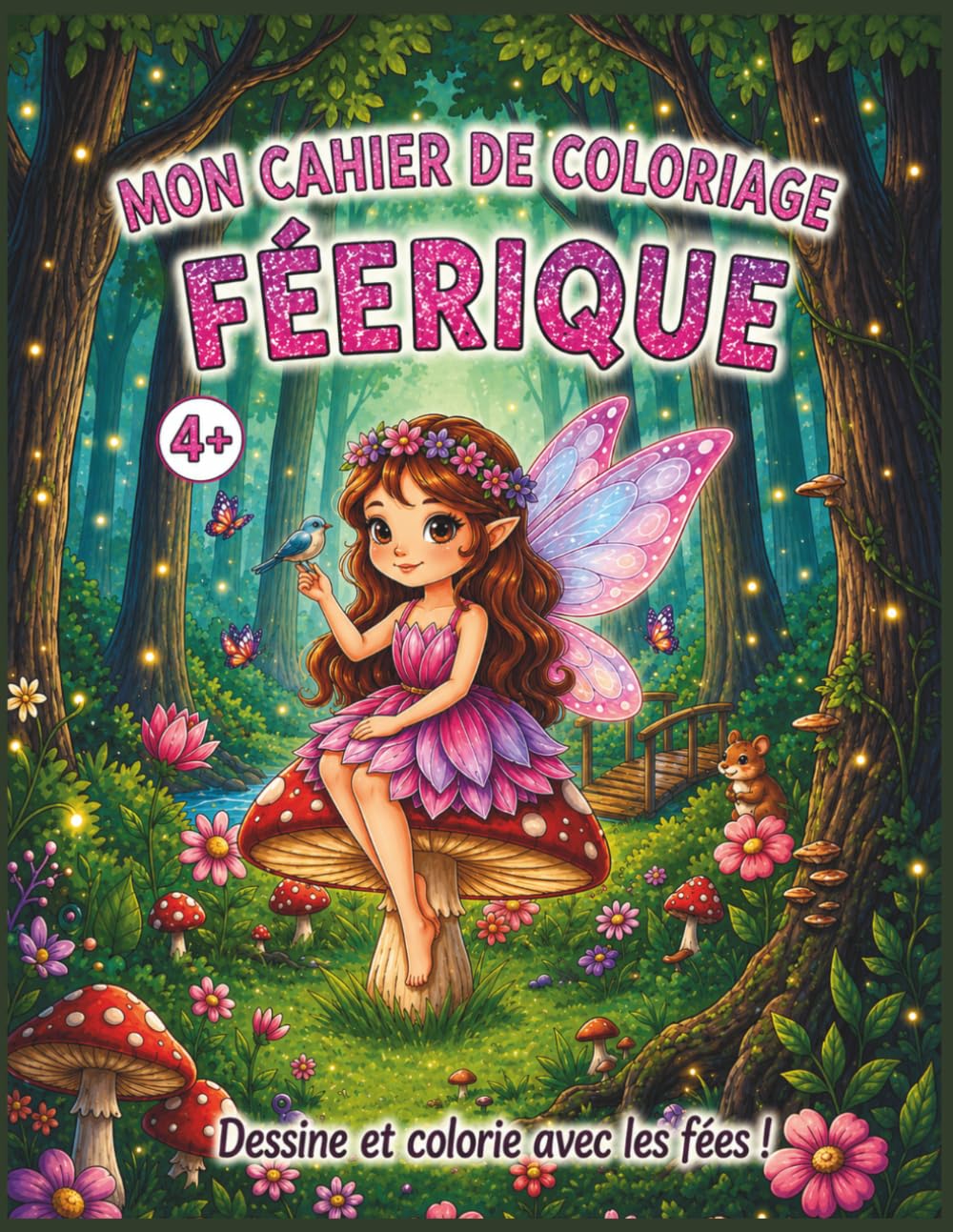 Mon cahier de coloriage féerique: 40 dessins uniques de fées - Dès 4 ans - Format A4