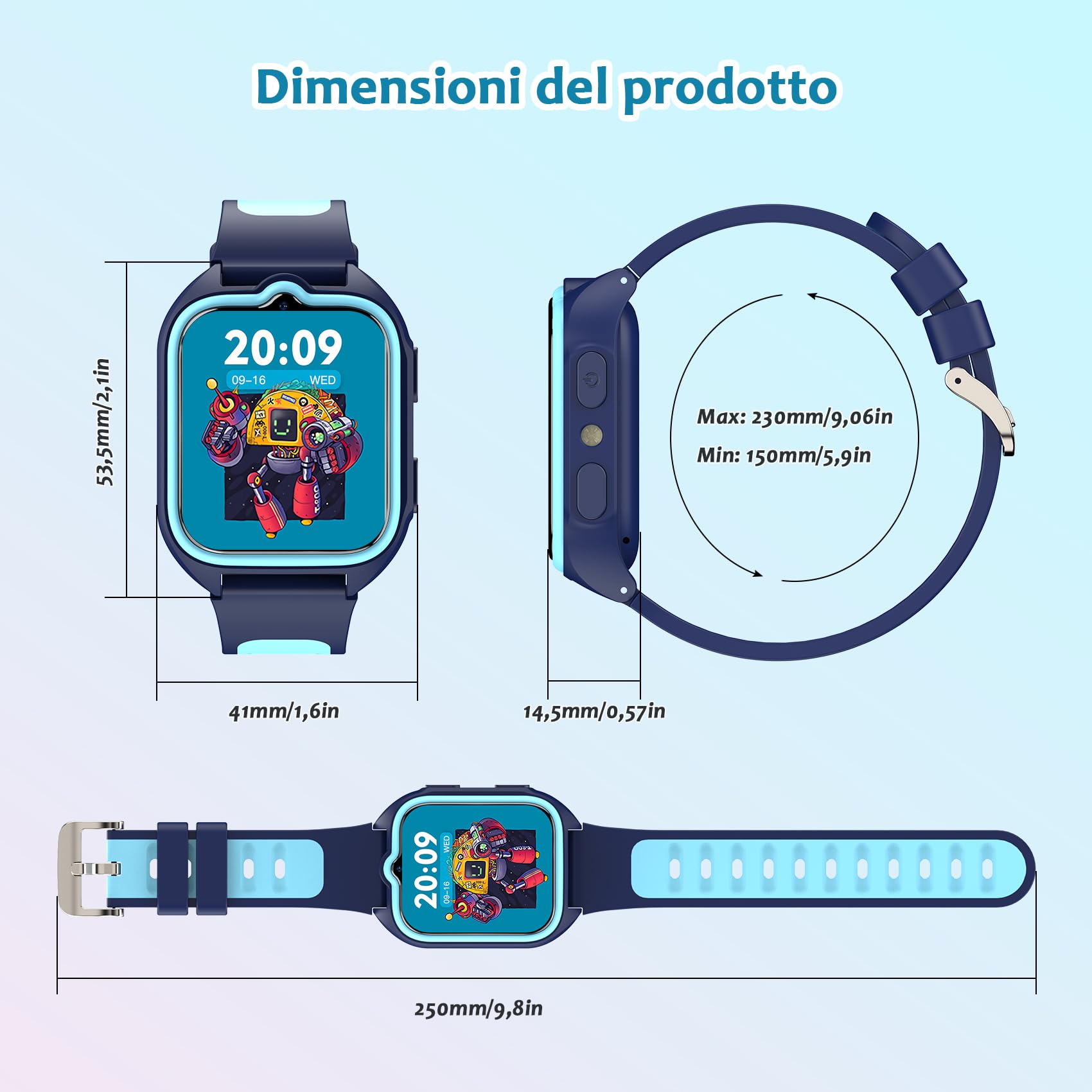 Blackview Smartwatch per Bambini, 1.75 inch TFT Smartwatch 30 Giochi, Sveglia, Fotocamera Touch HD, Video, Lettore Musicale, Contapassi, Torcia, Smartwatch per Bambini con Schermo Touch per Bambini
