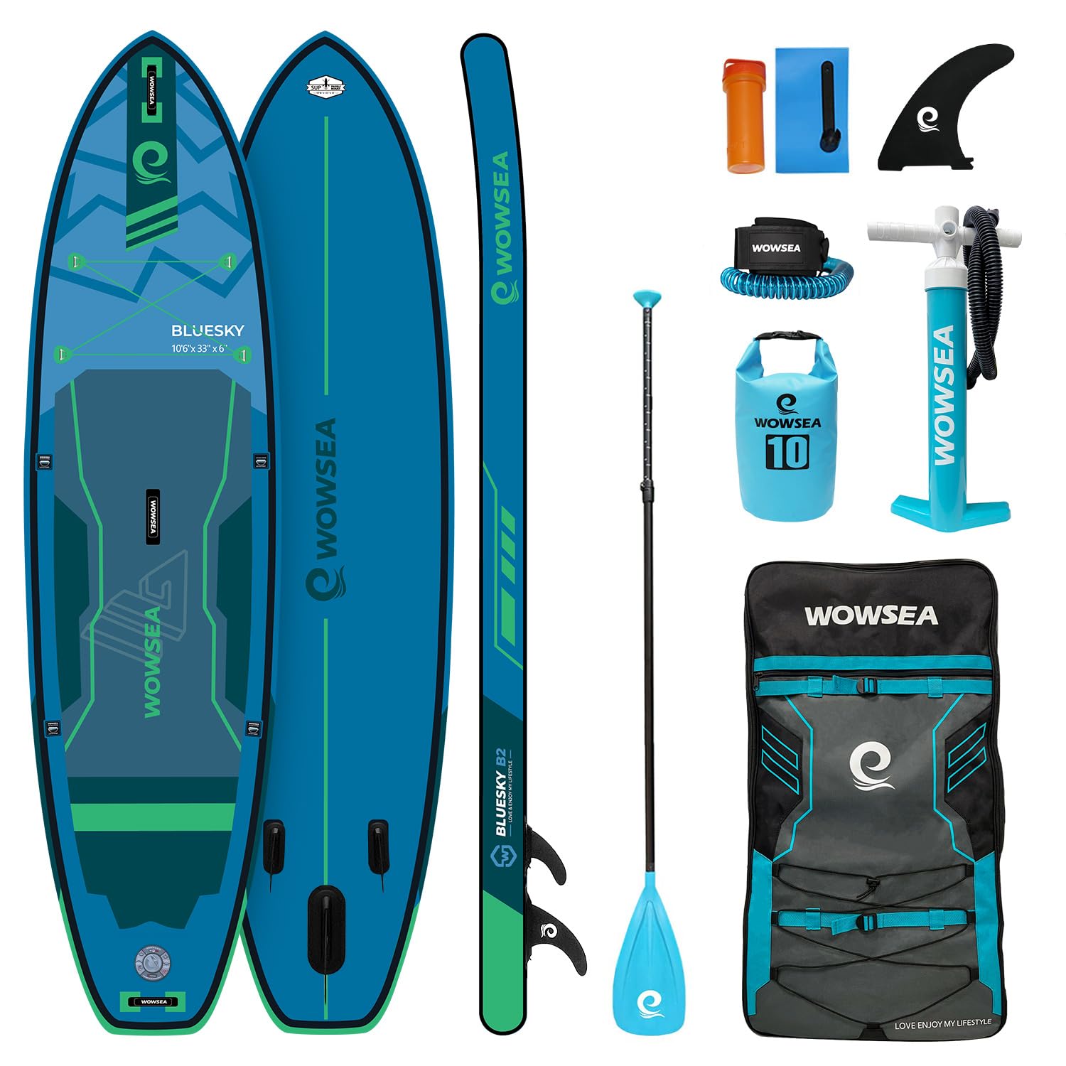 Amazon.co.jp: WOWSEA Bluesky B2インフレータブルパドルボード、3400g 