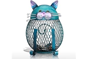See-Through Metal Cat Coin Piggy Bank