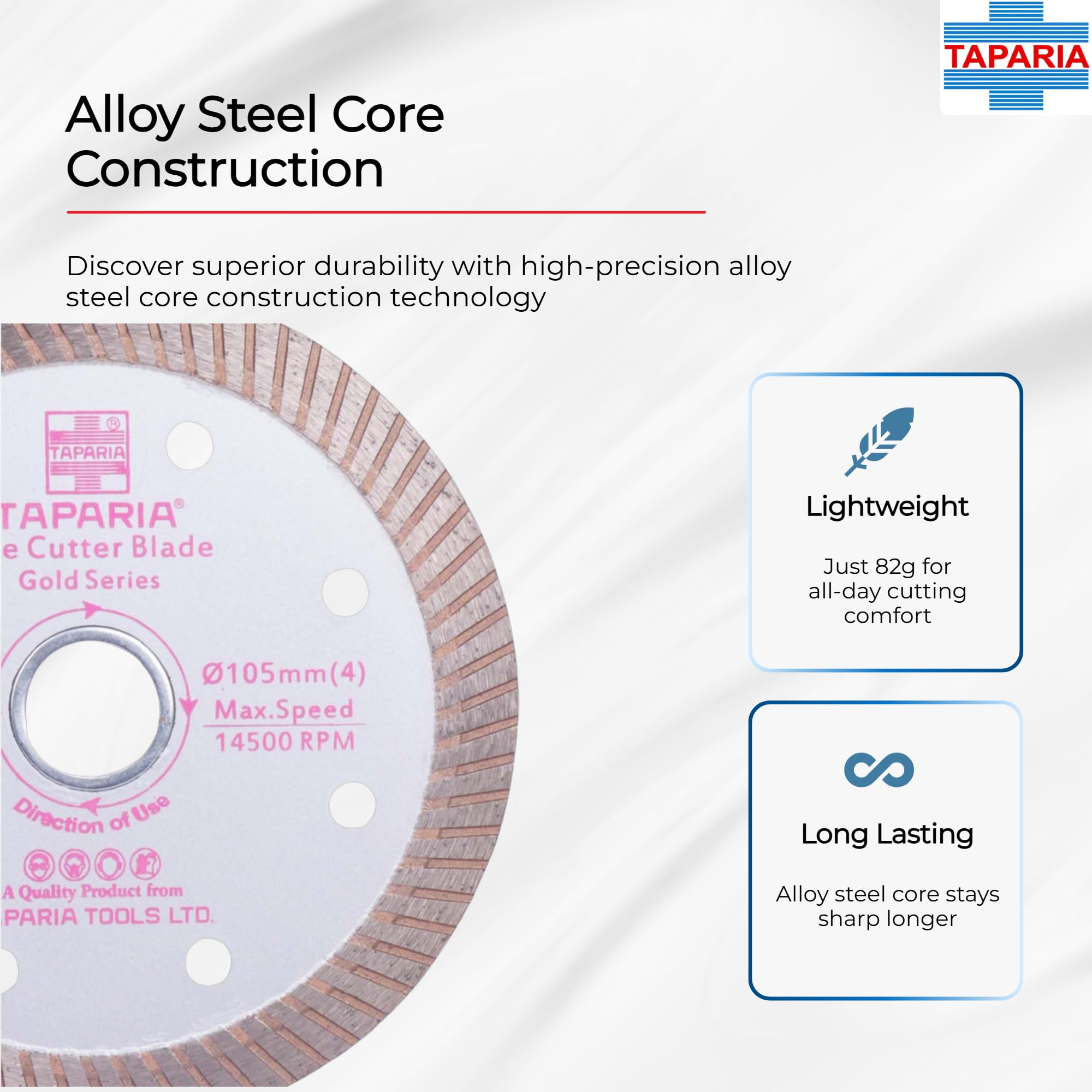 Taparia 4", Tile Cutter Blade, Turbo Cut (Tbtg 4) 2
