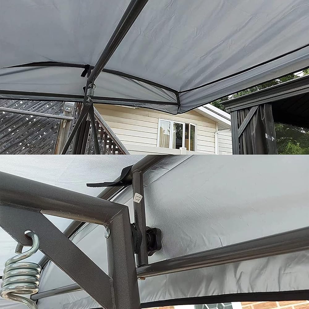 Copertura Per Dondolo Da Giardino NBCV - Tettuccio Impermeabile E UV Per Dondolo 3 Posti, Beige 191x120cm