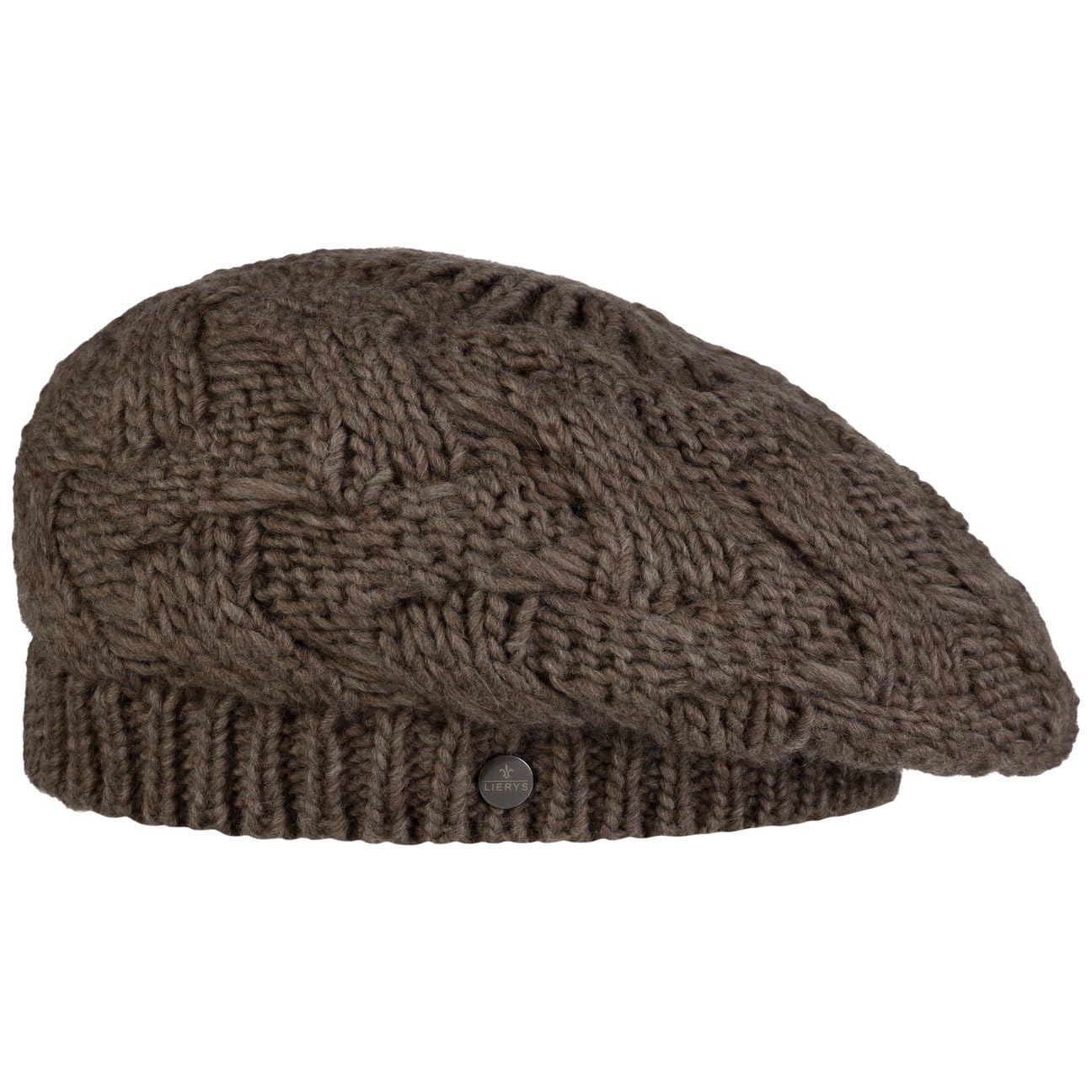 Lierys Jesila Women's Beret - Knitted hat with new Wool - Women's hat Made in Germany -French Ladies' Beret - Fall/Winter Wool hat - Taupe One Size