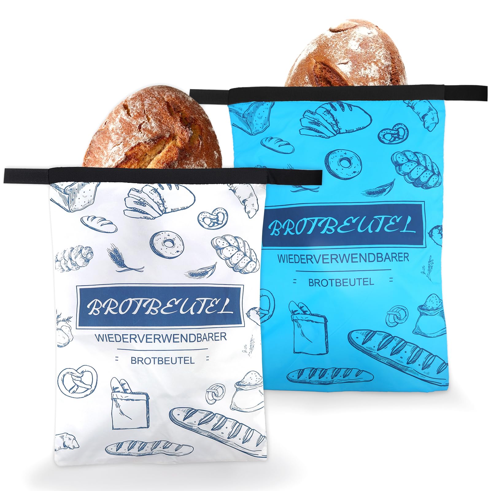 volila Sacchetti Trasparenti Per Alimenti (45 cm x 20 cm x 10 cm) Bustine Per Alimenti per pane tostato da forno con legami di torsione oro salvafreschezza (150 pezzi) Sacchetti Cellophane Trasparenti