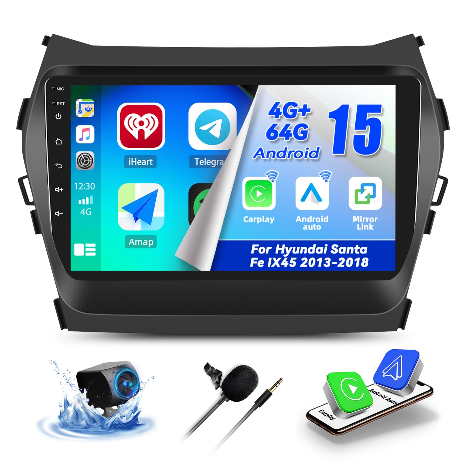 Amazon.com: [4G+64G] for Hyundai Santa Fe IX45 2013-2018 Android