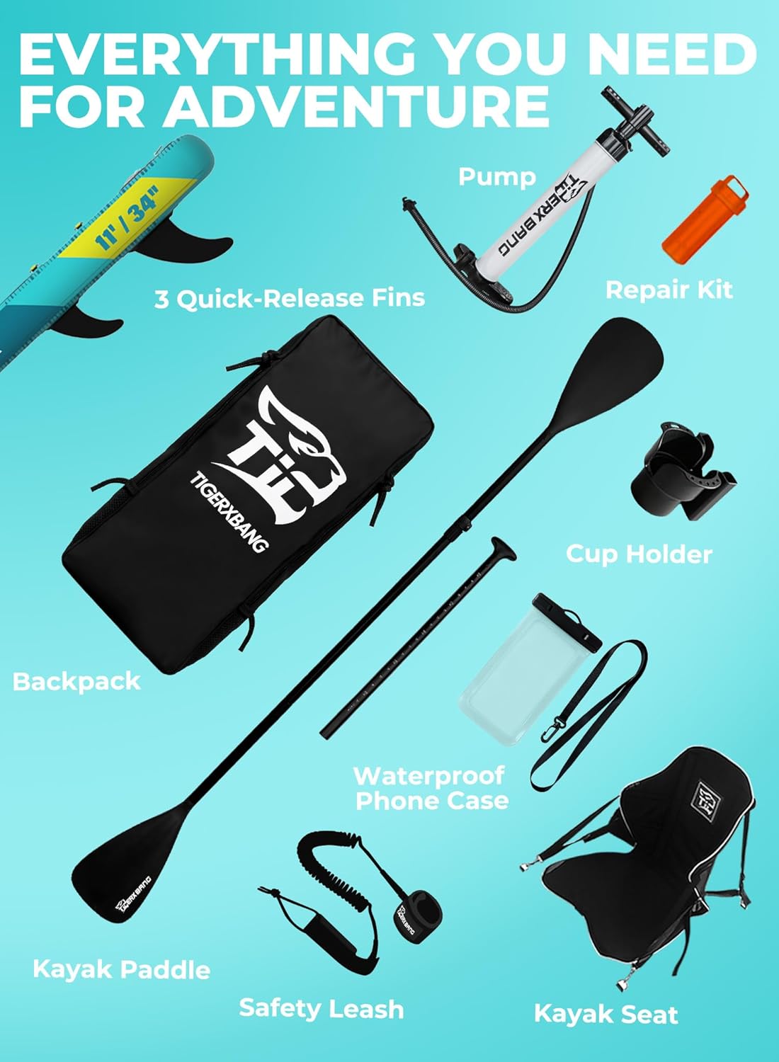 11'6"/11'/10' Inflatable Paddle Board with Complete Accessories, Versatile Premium Paddle Boards for Adults/Youth, Stand Up Paddle Board Polar/Wave/Sunny Wave Collection