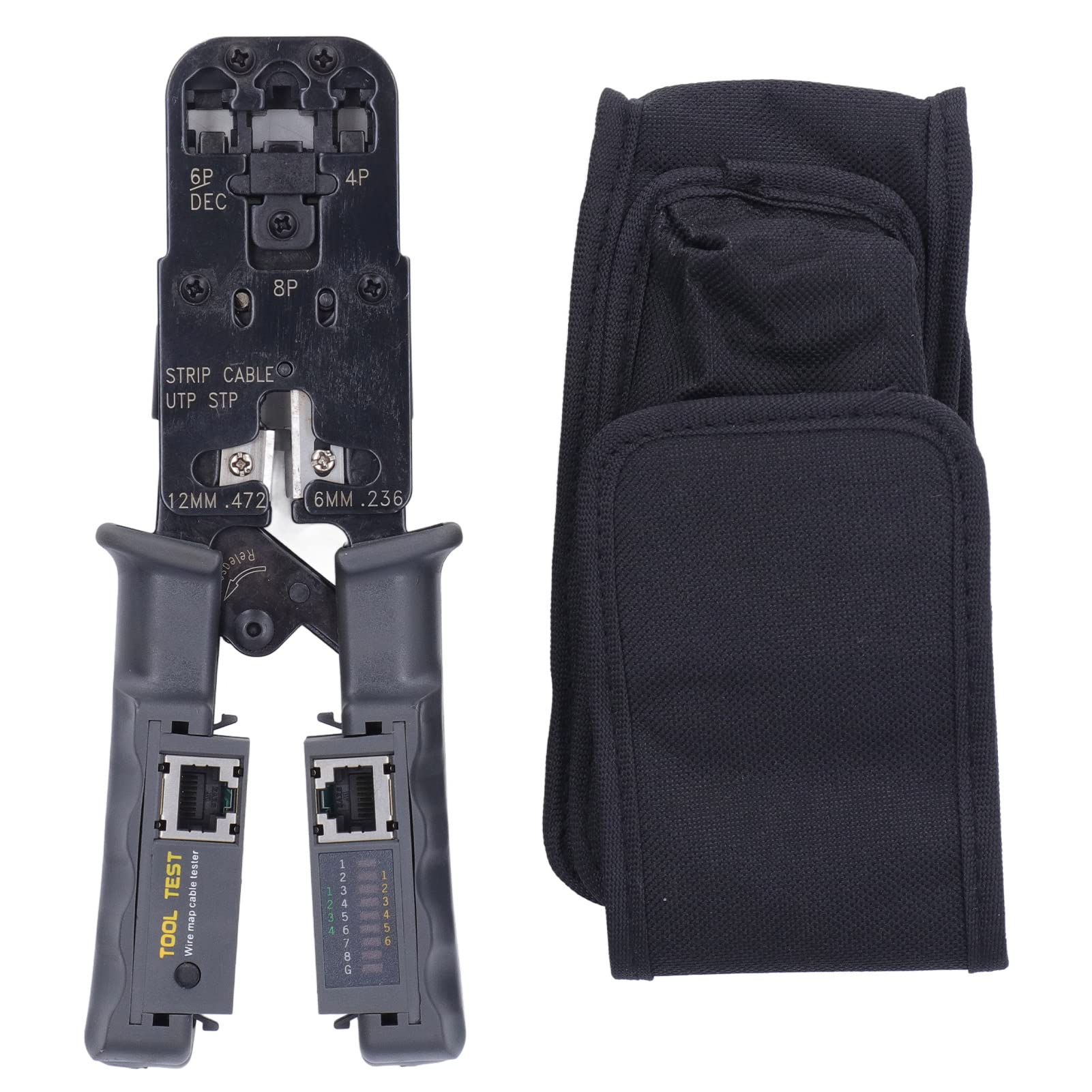 Pinza a crimpare Spelafili Tagliacavi Connettore RJ Crimpatrice Design a cricchetto Manico ergonomico in acciaio A3 per elettricisti professionisti