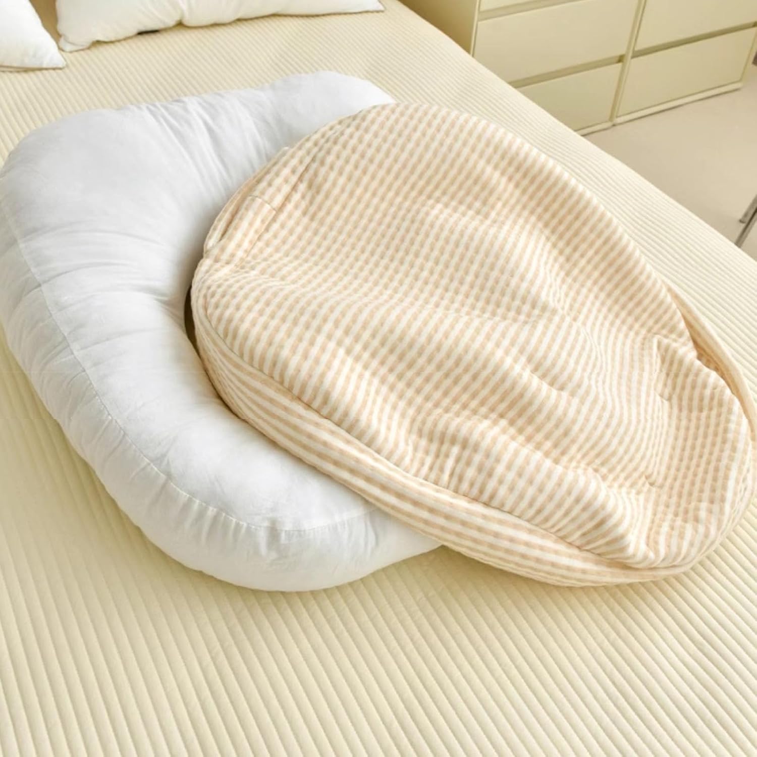 EFELIM Floor Lounge Pillow with Cotton Cover Skin Friendly Soft Multifunctional Floor Pillow with Handle (B,23.6x27.5in)