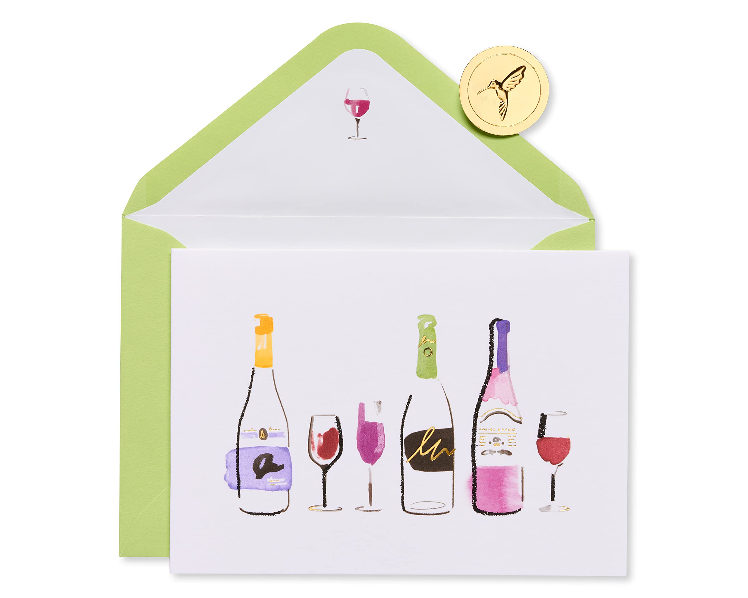 Papyrus Blank Card - Suitable for Mother's Day, Birthday, Friendship (Wine Bottles)