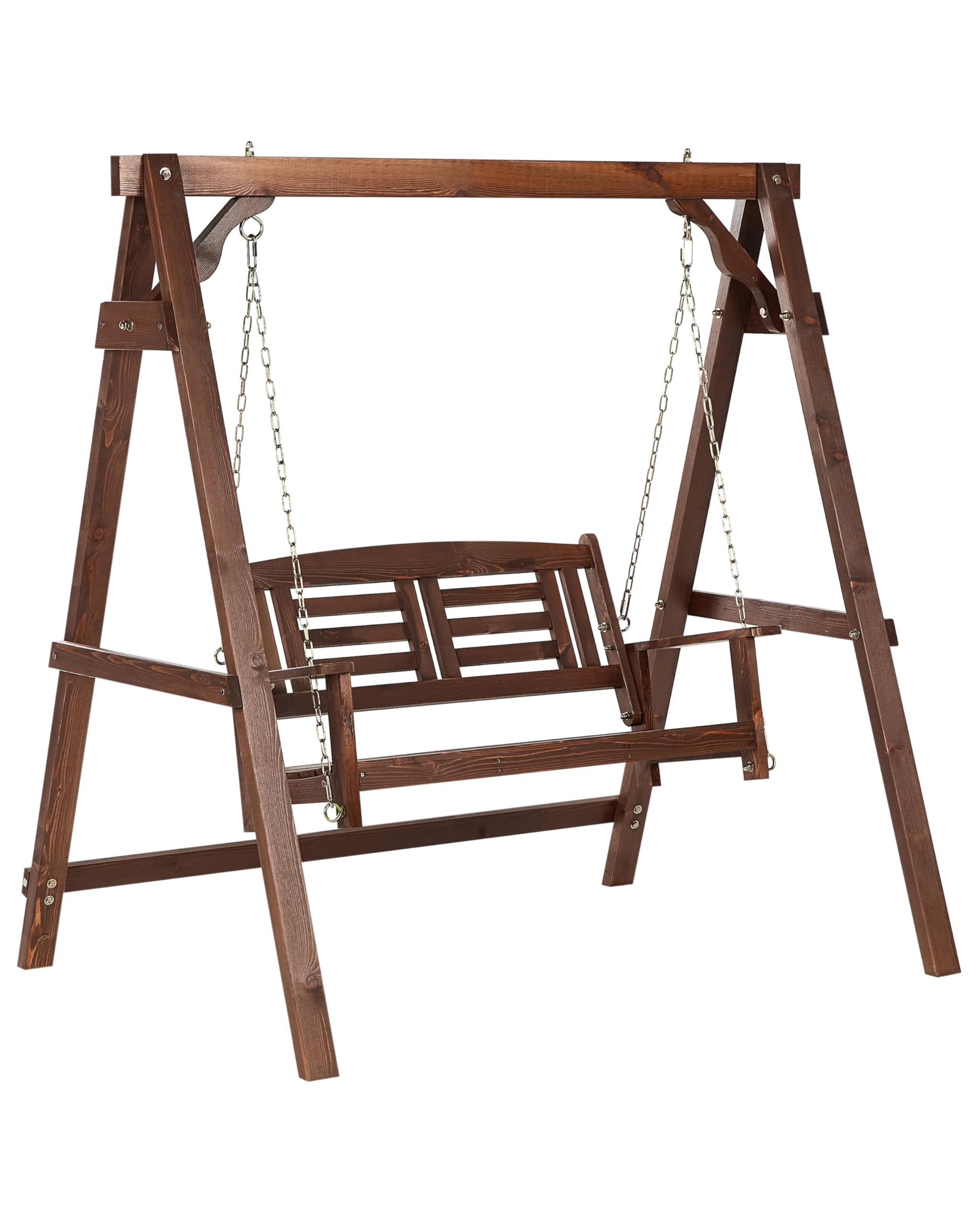 Columpio de jardín Tradicional rústico de Madera Maciza marrón Oscuro Nerito