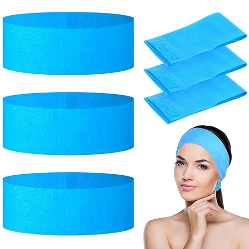 128 diademas faciales desechables de spa no tejidas, banda para el cabello suave para el cuidado de la piel con cierre conveniente para mujeres y