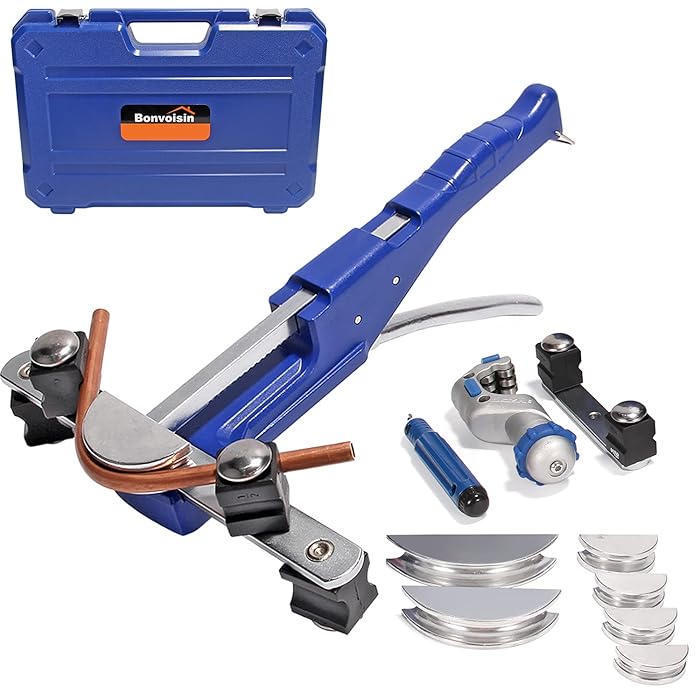 Buy Bonvoisin Tubing Bender Kit Ratchet Tube Bender 1/4"7/8" Copper Tube Bender Tool 90° Bend
