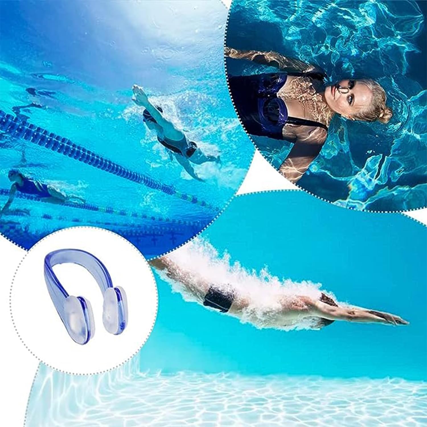 Pince Nez Natation Silicone 6 Pack - Adulte Enfant - Plongée, Natation - Avec Boîte