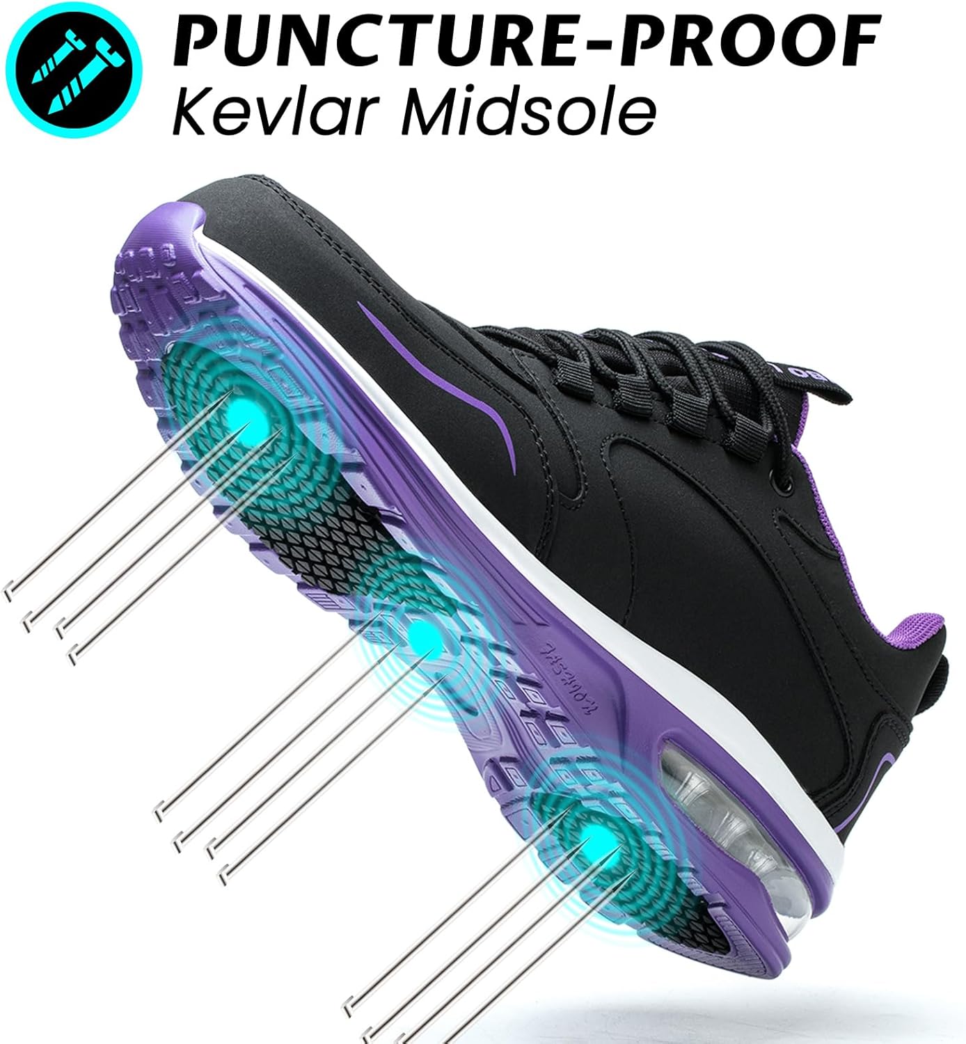 Waterproof Steel Toe Shoes for Women Non Slip Puncture Proof Safety Work Sneakers Comfortable Lightweight Fashion Footwear for Industrial Construction and Food Service - Image 6