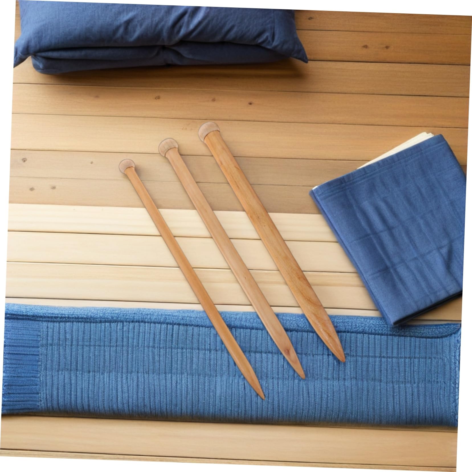 Gerade Holzstricknadeln 6 Stück Extra Groß für Handarbeit