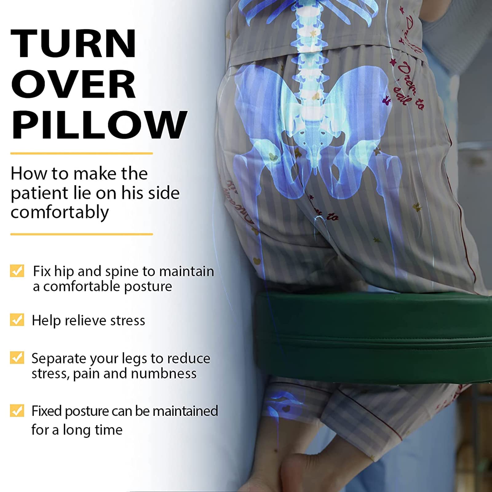 Ayuda De Rotación para Ancianos, Almohadilla Giratoria Fácil Y Que Ahorra Trabajo para Pacientes Paralizados Y Postrados En Cama Herramienta, Almohada Antiescaras
