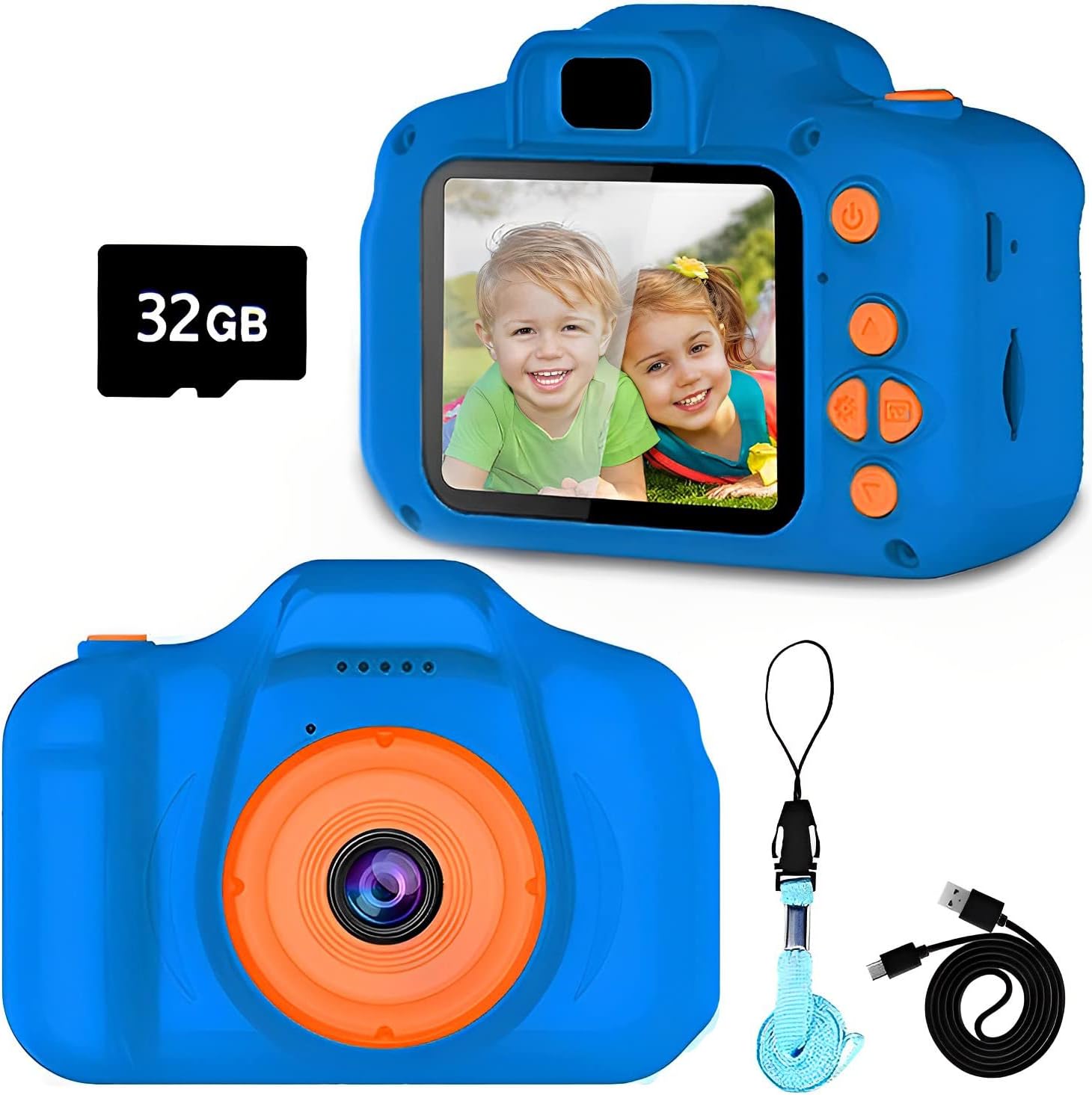 📷[Cámara infantil HD 1080p] con autofoco, 8MP de píxeles HD y vídeo 1080P. La claridad comprometida de las fotos proporciona a los niños imágenes y vídeos de alta calidad que pueden fomentar el interés por la fotografía y mejorar la concentración.
📷[Fotos maravillosas] - La cámara digital para niños es compacta y mide 61x48x88mm. Es fácil para que tu hijo la sostenga y tome fotos. La cámara viene con 28 marcos de fotos, 10 efectos especiales para tomar fotos y 5 filtros de color para que su hijo disfrute, excluyendo la diversión de una amplia variedad de fotos interesantes. También existe la opción de conectar la cámara de tu hijo al ordenador para imprimir y crear recuerdos.
📷[La cámara tiene una batería de litio incorporada que se puede cargar por USB. Puede hacer fotos continuamente durante 1,5-2 horas con una carga completa. La cámara incluye 1*cable de datos USB y 1*tarjeta SD de 32 GB, que puede almacenar miles de fotos. También puedes conectar la cámara a tu ordenador para imprimir. Consejo: Si no encuentra la tarjeta SD en el paquete, entonces está conectada al puerto de la cámara.
📷 [Múltiples funciones] La cámara viene con disparo de fotos, disparo continuo, lapso de tiempo, grabación de vídeo, reproducción de música, juegos y ajustes de fecha para establecer. La minicámara infantil tiene 5 divertidos juegos de rompecabezas para que los niños se relajen y mejoren su inteligencia.
📷 [Juguete de regalo para niños] Perfecto para regalos de cumpleaños, Navidad y vacaciones para niños y niñas de 3 a 12 años. Esta cámara infantil está fabricada con materiales de alta calidad que son ecológicos y no tóxicos. y La gran pantalla HD tiene un ángulo de visión más amplio y una mayor gama de colores, y lo que es más importante, no te hará daño a los ojos en comparación con otras pantallas. Es el regalo preferido de los niños.