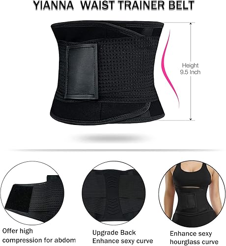 Miniatura 4 de YIANNA Waist Trainer Belt for Women Waist Trimmer Weight Loss Workout Fitness Back Support Belts