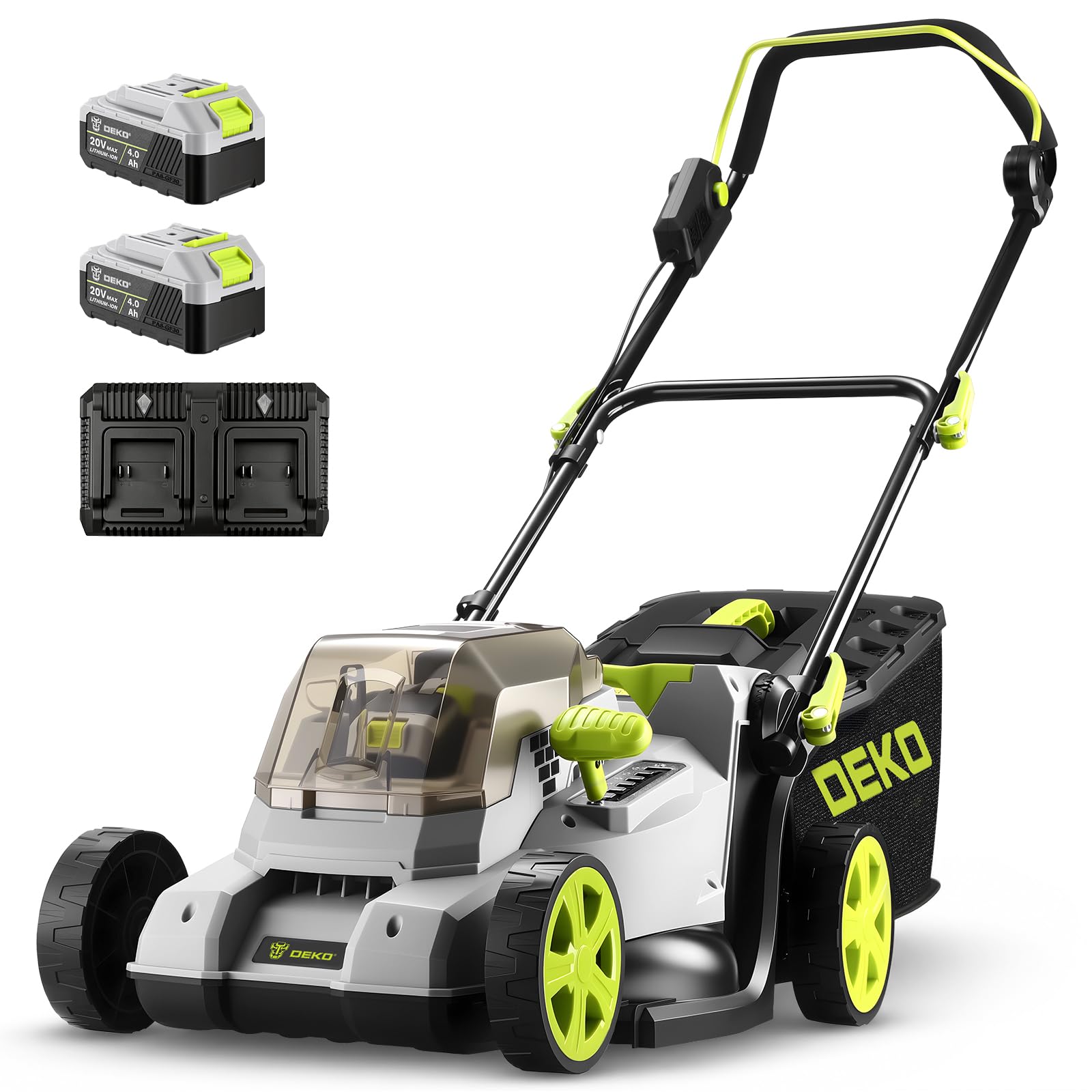 DEKO Tagliaerba a Batteria 40V, Brushless, Larghezza di Taglio 38 cm