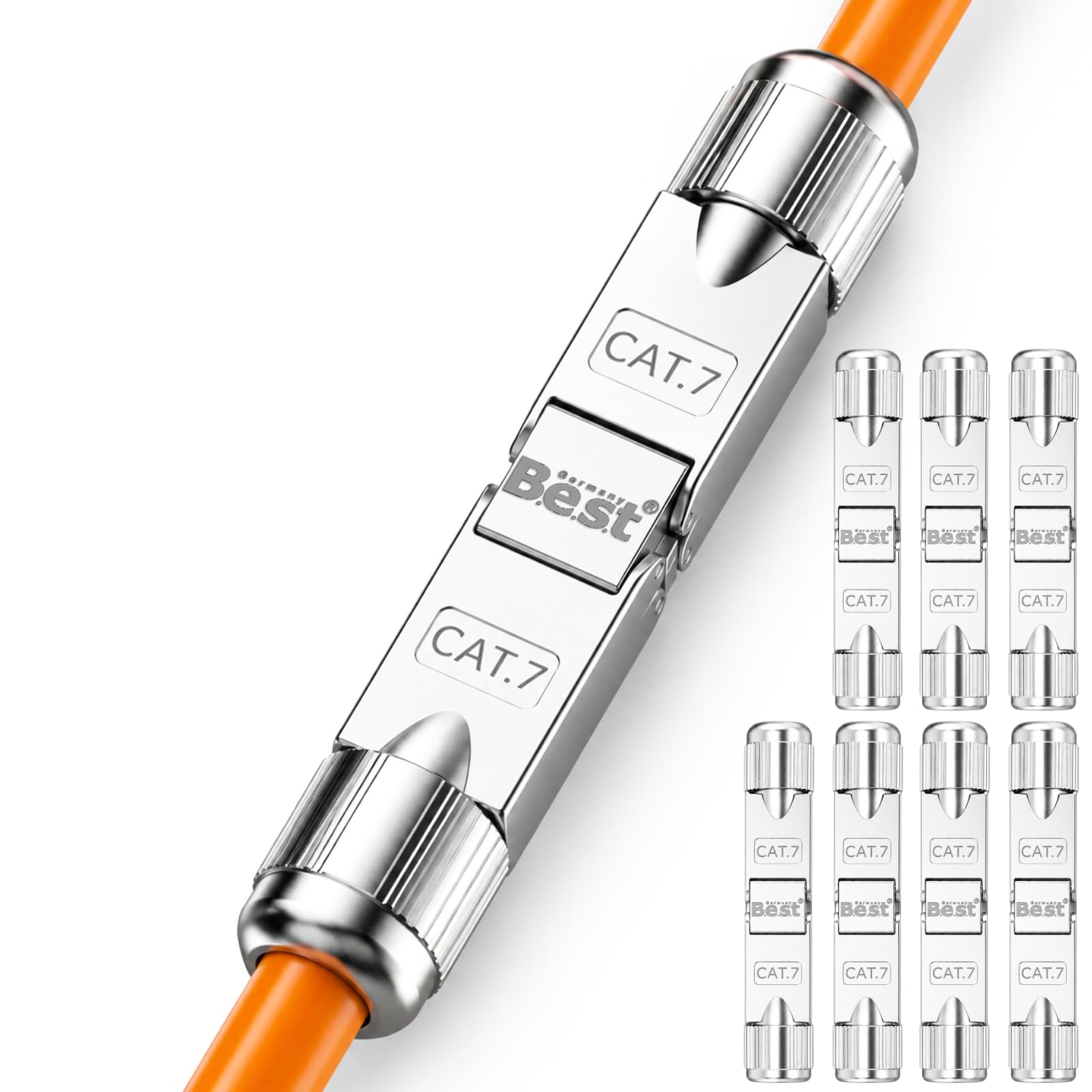 Germany B.e.s.t 8x CAT 7 Netzwerkverbinder werkzeuglos STP Kupplung feldkonfektionierbar für Ethernetkabel Verlegekabel LAN Kabel Kabelverbinder