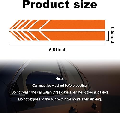 Miniatura 2 de Augeny 2 calcomanías para espejo retrovisor de automóvil, calcomanías de vinilo impermeables para espejos retrovisores de vehículos, accesorios