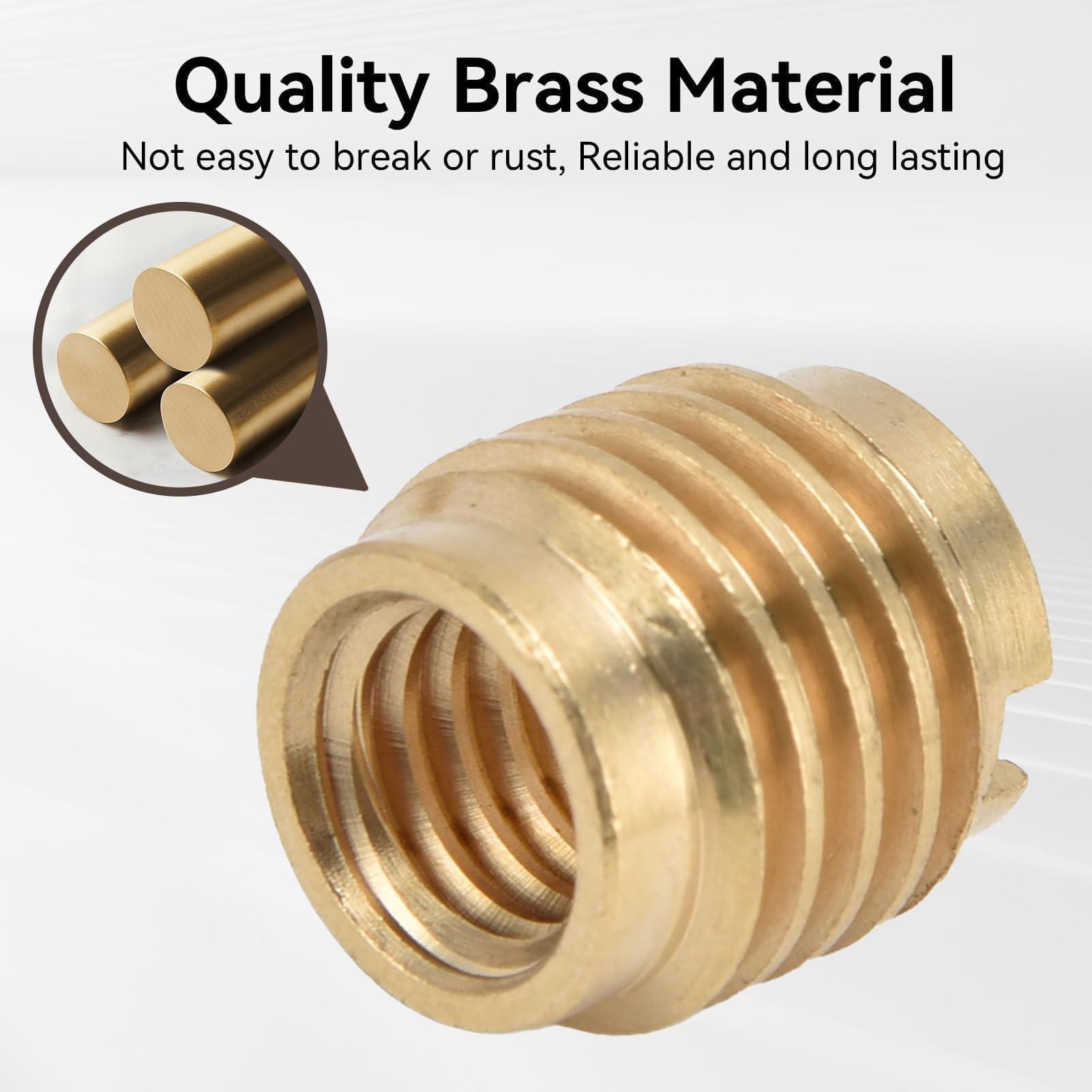 Brass Threaded Inserts - 10 Pack for Beer Taps -6