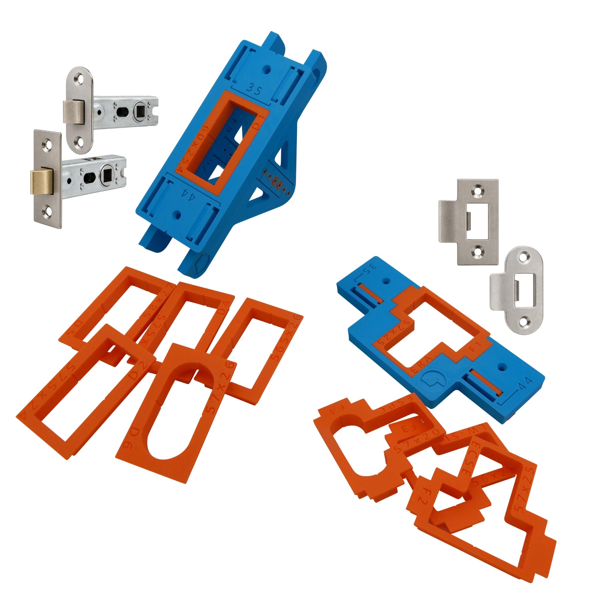 Kingfisher Joinery Solutions Latch Jig Pro Kit – Door Latch Router Jig with Interchangeable Inserts & Strike Plate Jig