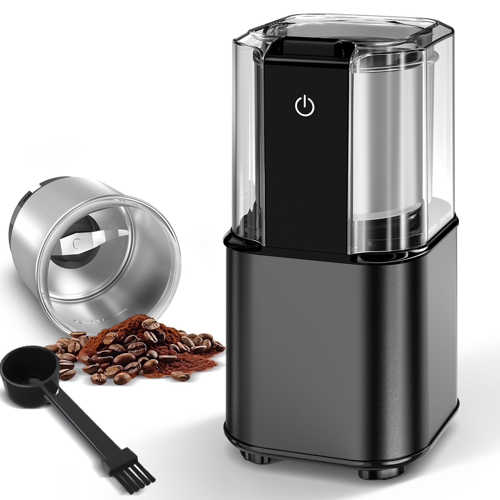ひきっ粉　電動ミル ステンレス製 コンパクト Amazon.co.jp: コーヒーミル 電動 カッター 無段階粒度調整 豆挽き