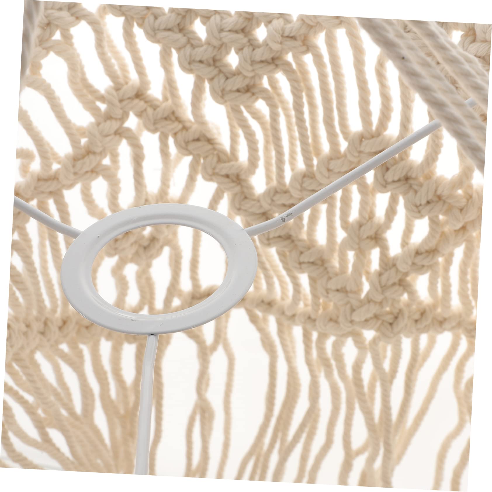 Garneck Style Macrame Lampshade Pendant Light Cotton Ceiling Lamp Cover Hand-woven Decorative Ceiling Lamp Modern Weaving Woven Tassel Lampshade for Home Decor