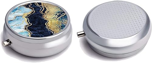 Miniatura 4 de Pastillero redondo, 3 compartimentos, mini monedero decorativo de bolsillo, portátil, para medicina, soporte para vitaminas, organizador de