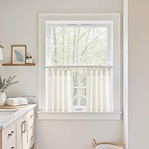NICETOWN Kitchen Curtains 30 Inches Long for Cabinet Rod Pocket Back Tab