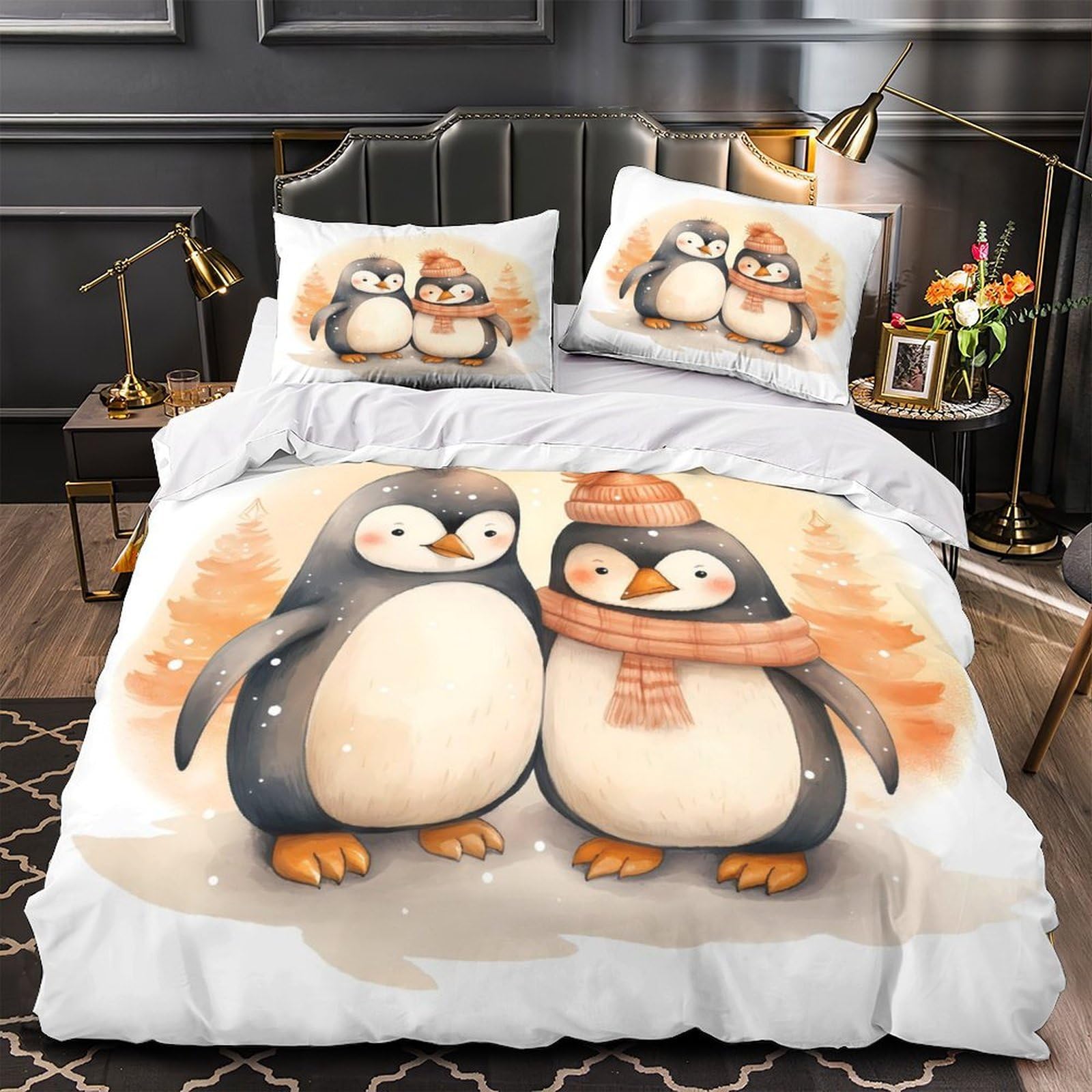 Housse de couette pingouin 3D super douce à offrir à un adolescent