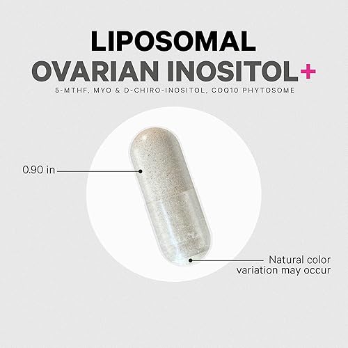 Miniatura 6 de Codeage Suplemento liposomal de inositol+ ovárico - Mezcla de mio-inositol y D-quiro-inositol 40:1, folato 5-MTHF, CoQ10, granada y arándano