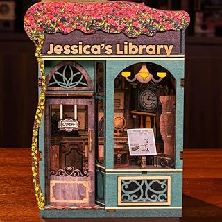 My Library & Old Bookstore - Personalized DIY Book Nook Kit, Custom Name...
