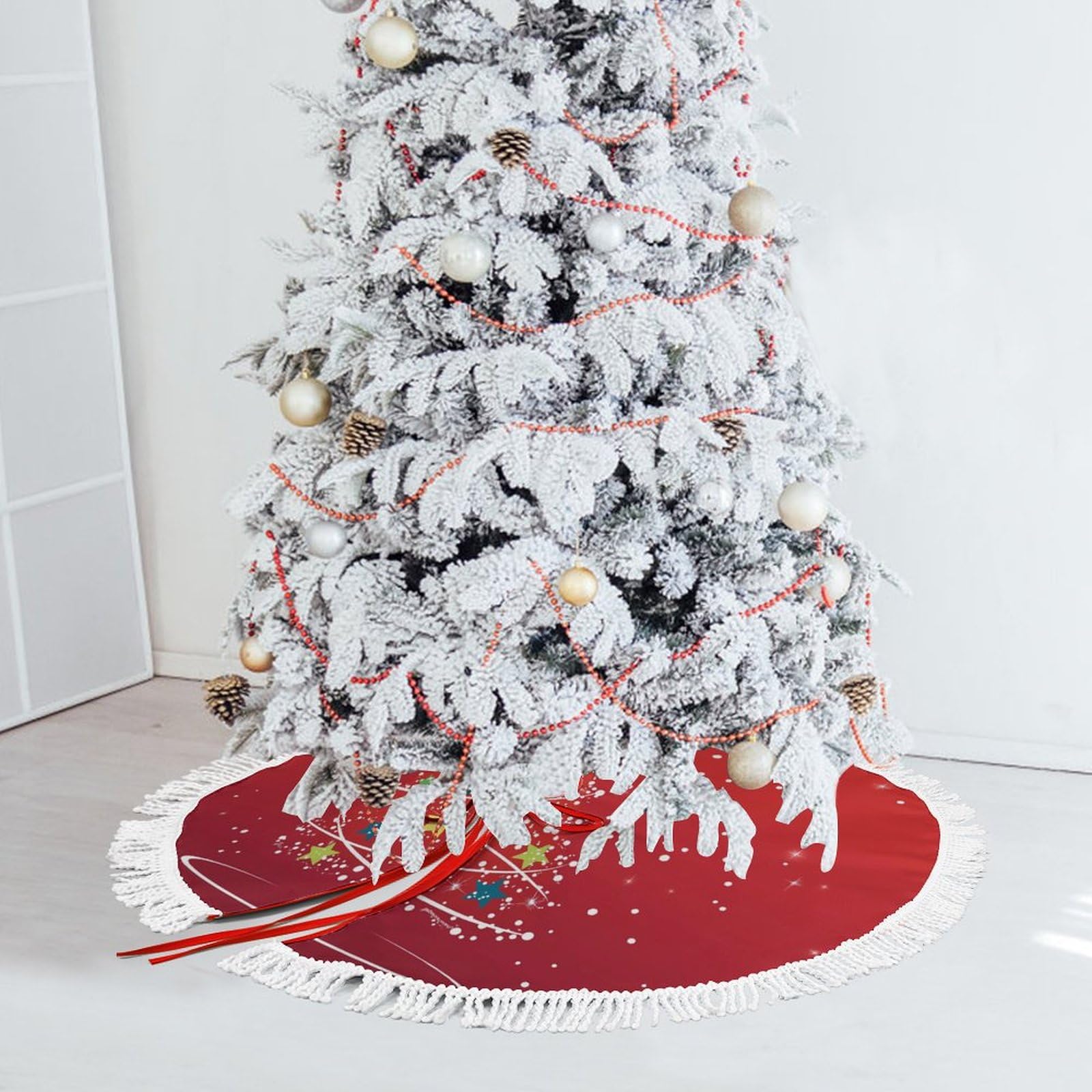 Jupe d'arbre de Noël de 36 pouces pour cacher le pied du sapin avec style