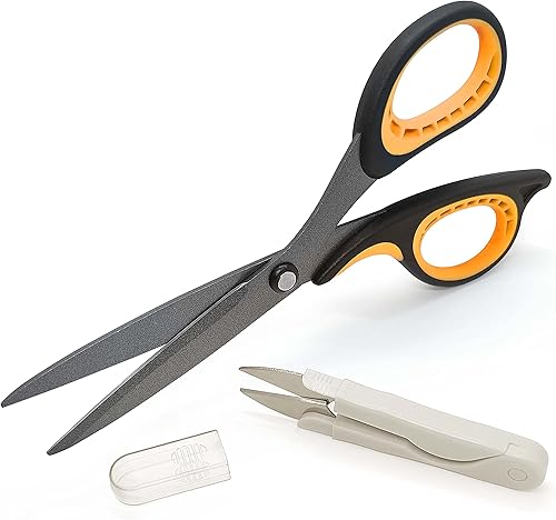 Tijeras para oficina SNOWSULL Tijeras de acero inoxidable multiusos Tijeras de costura de 8.5 pulgadas con revestimiento de teflón Hilo Cortador de