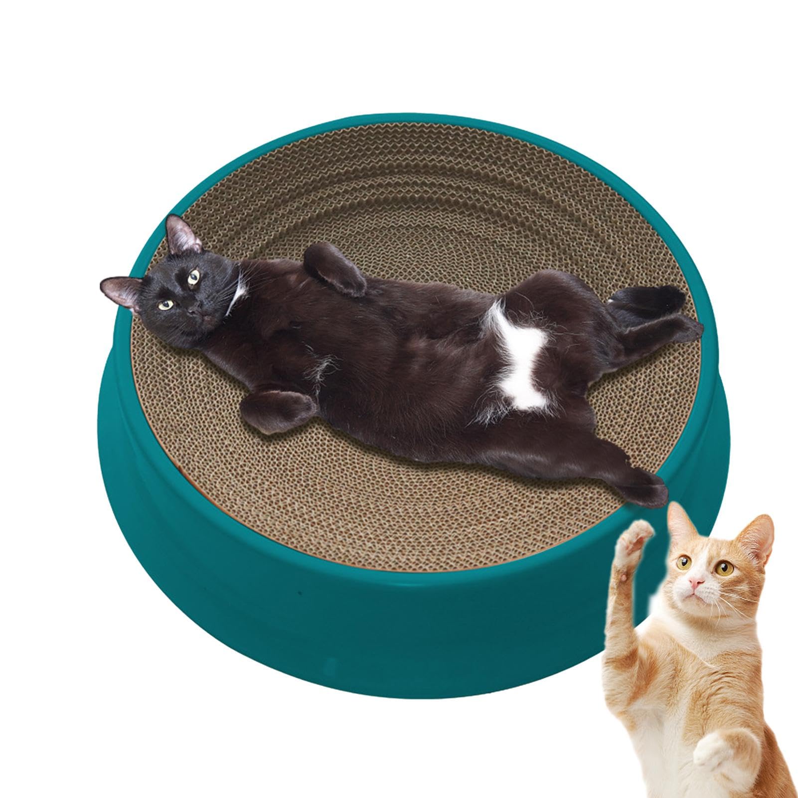 1/4 Stück Katzenkratzpad – Runder Katzenkratzer, verschleißfestes Kratzbrett | Krümelfreies Katzenkrallenschärferbett, rutschfeste Katzenkratzmatte, Katzenkratz-Loungebett für Katzen im Innenbereich