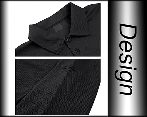 Miniatura 3 de BIYLACLESEN Polo de golf para hombre, para exteriores, piqué rendimiento, táctico, militar, de manga larga