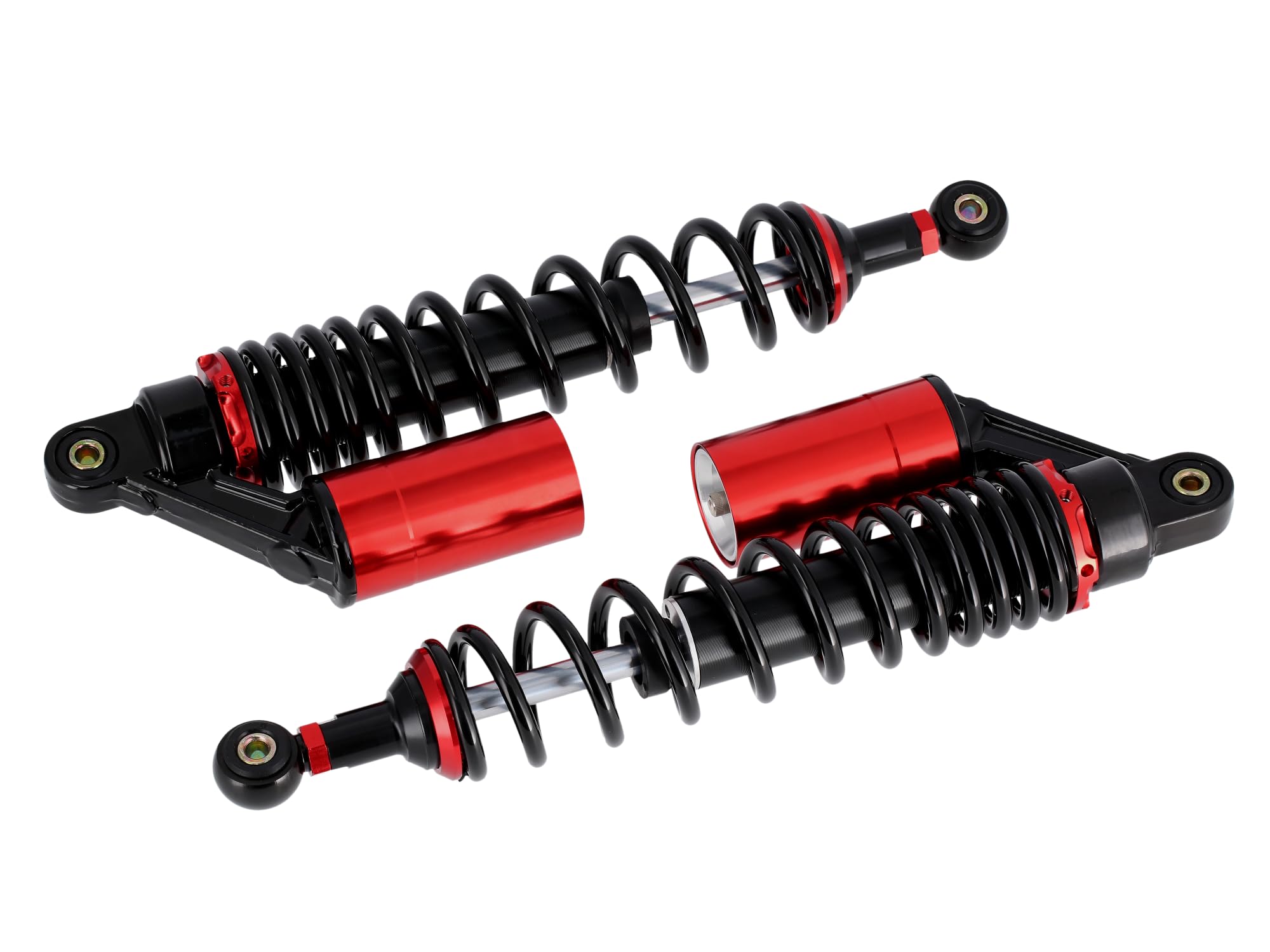 Set: Tuning-Federbeine 360mm, mit externen Ausgleichsbehälter, Schwarz/Ro