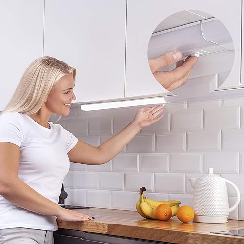 Miniatura 10 de Barra de luz LED para tareas bajo alacena, de 16W y 24pulgadas, regulable, CRI90, 5000K (luz de día), cuerpo ancho, base de metal de larga duración