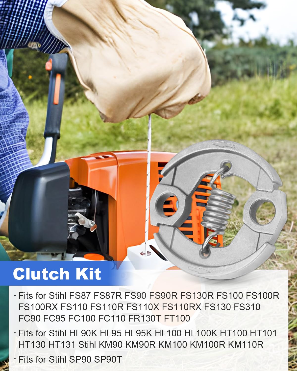 SZRKRLA Upgrade Clutch Kit Fit for Stihl FS90 FC90 FS90R FS100 FC100 FS110 FS130 FS310 HT131 HT101 HL100 HL90 Replace 4180-160-2000 41801602000 Durable Construction with Sleeve
