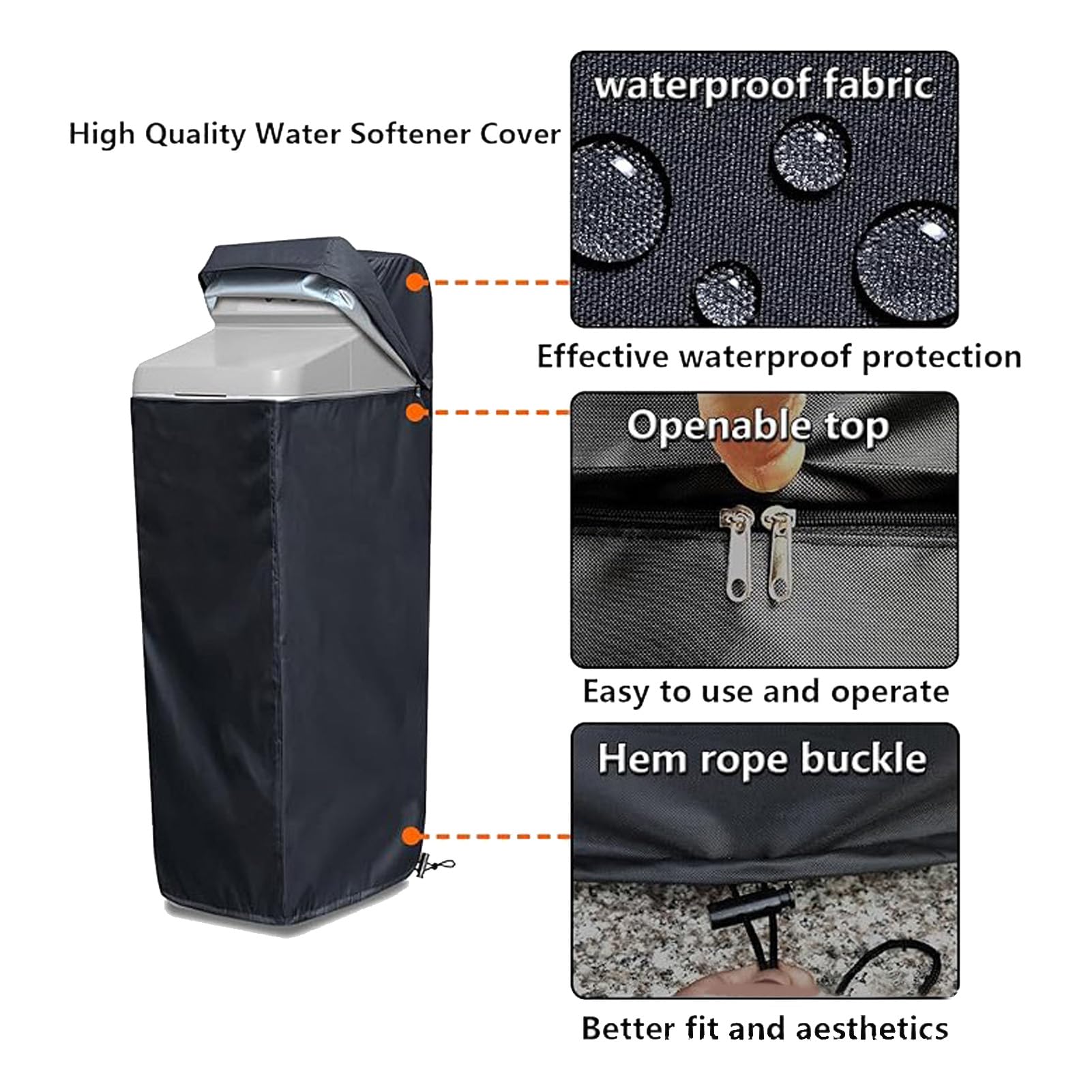 TOPINCN Cubierta Suavizante de Agua, Protector del de Filtración de Agua, Estuche para Dispositivo a Prueba de Polvo, Gabinete para Electrodomésticos a Prueba de Sol, Envoltura