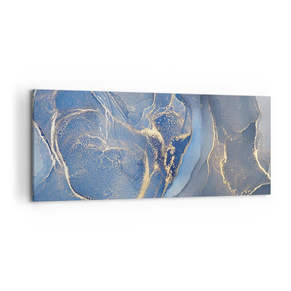 ARTTOR Quadri Moderni su Tela 120x50 cm Stampe da Parete Astratto - 5029 | Oro Colore Blu Quadro Decorativo Grande 1 pezzo Soggiorno Camera da Letto Arte da Parete Decorazione da Parete ARTTOR