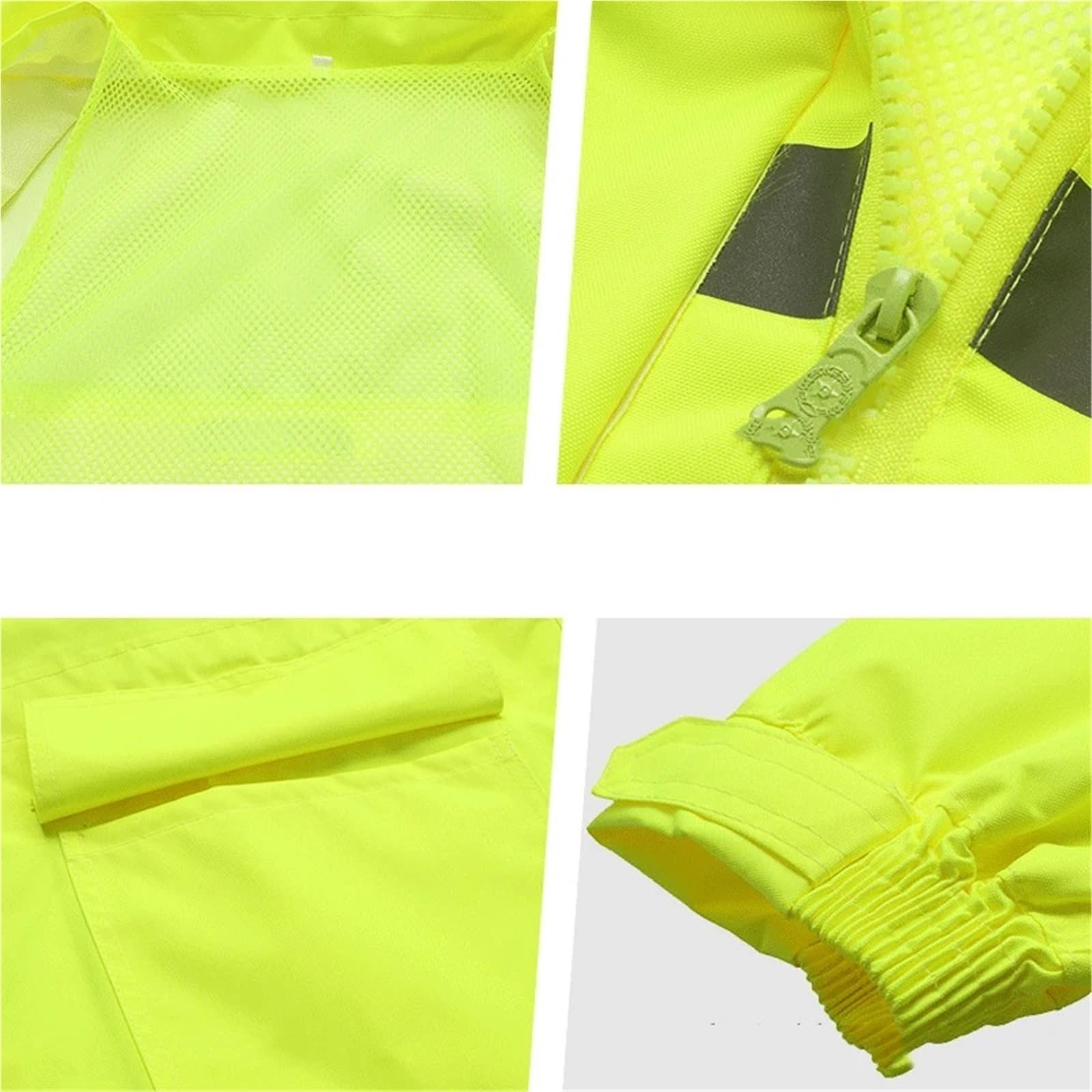 Chaqueta reflectante ligera con capucha for lluvia, ropa de seguridad de alta visibilidad for hombres y mujeres, chaqueta impermeable for exteriores. chaleco reflectante
