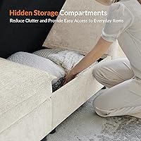 Vista 4 de HULALA HOME - Juego Moderno de Sofás de Chenilla, Sofá de 1 Plaza, Sofá de 3 Plazas, Juego de 2 Sofás Nube con Almacenamiento, Cómodos Sofás Butacas