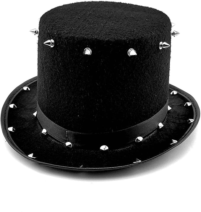Sombrero de Copa Con Calaveras Punk Rocker para Hombre Cosplay Negro miniatura 2