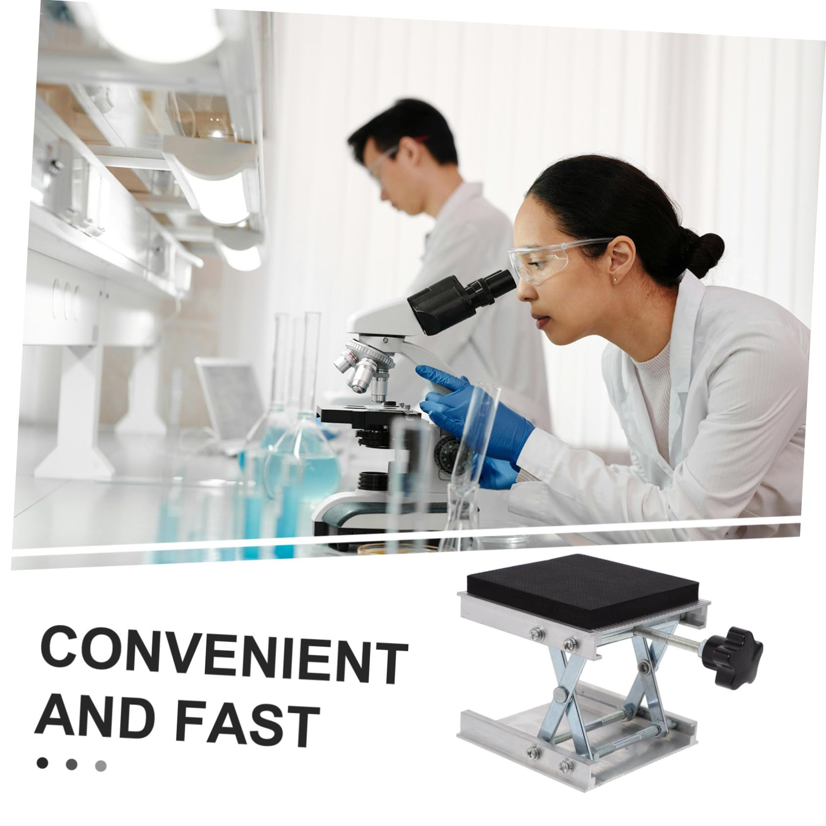 ULTECHNOVO Plateforme Élévatrice de Laboratoire à Ciseaux Support de Levage Robuste Manuel Cric Scientifique pour Échantillons