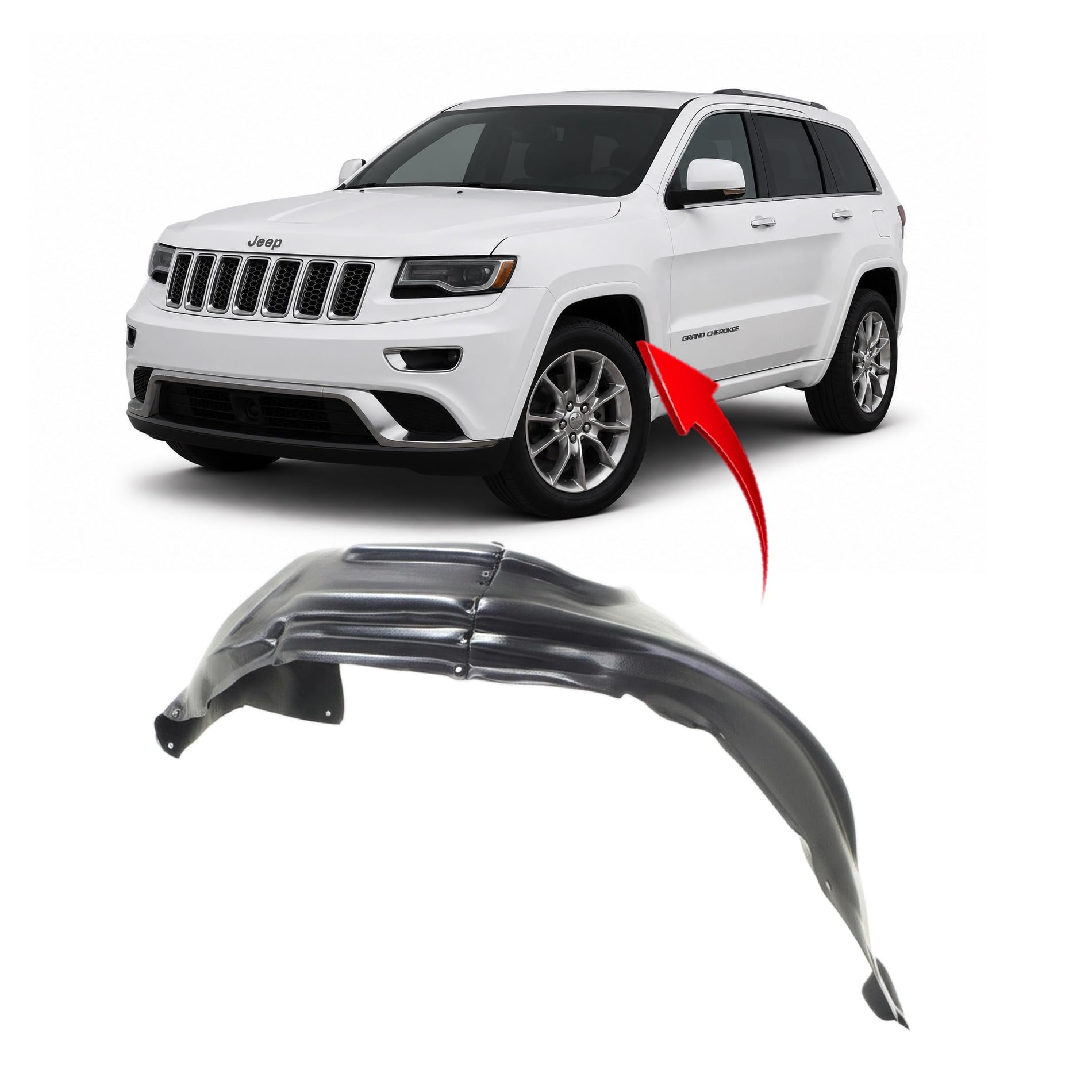 FitParts Compatible with Jeep Cherokee 2014–2018 Front Left Fender Liner