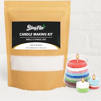 Snow Pearled Candles Sand-Refillable Sand Wax, DIY Candle Beads and Wicks, for Home Decor, Parties, Events-250g/9oz White