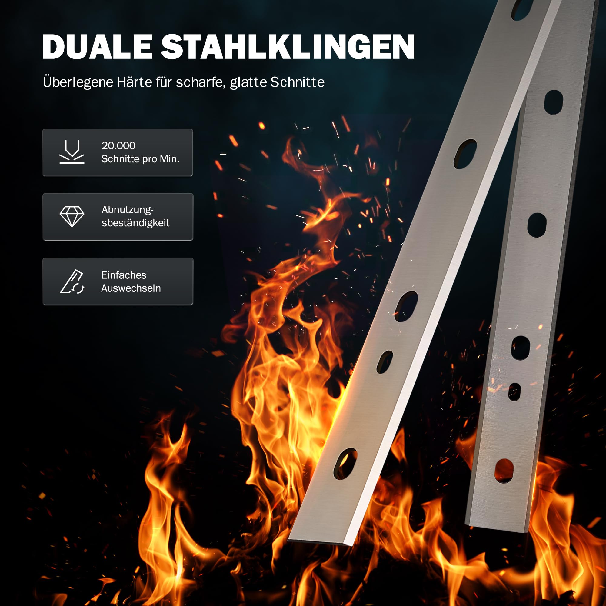 ZELCAN Dickenhobelmaschine 2000W Hobelmaschine Dickenhobel 20000 Schnitte/Min, Elektrohobel 2 Hobelmesser Durchlasshöhe/-breite: 15cm/33cm, Spanabnahme max.: 3 mm mit Absaugung